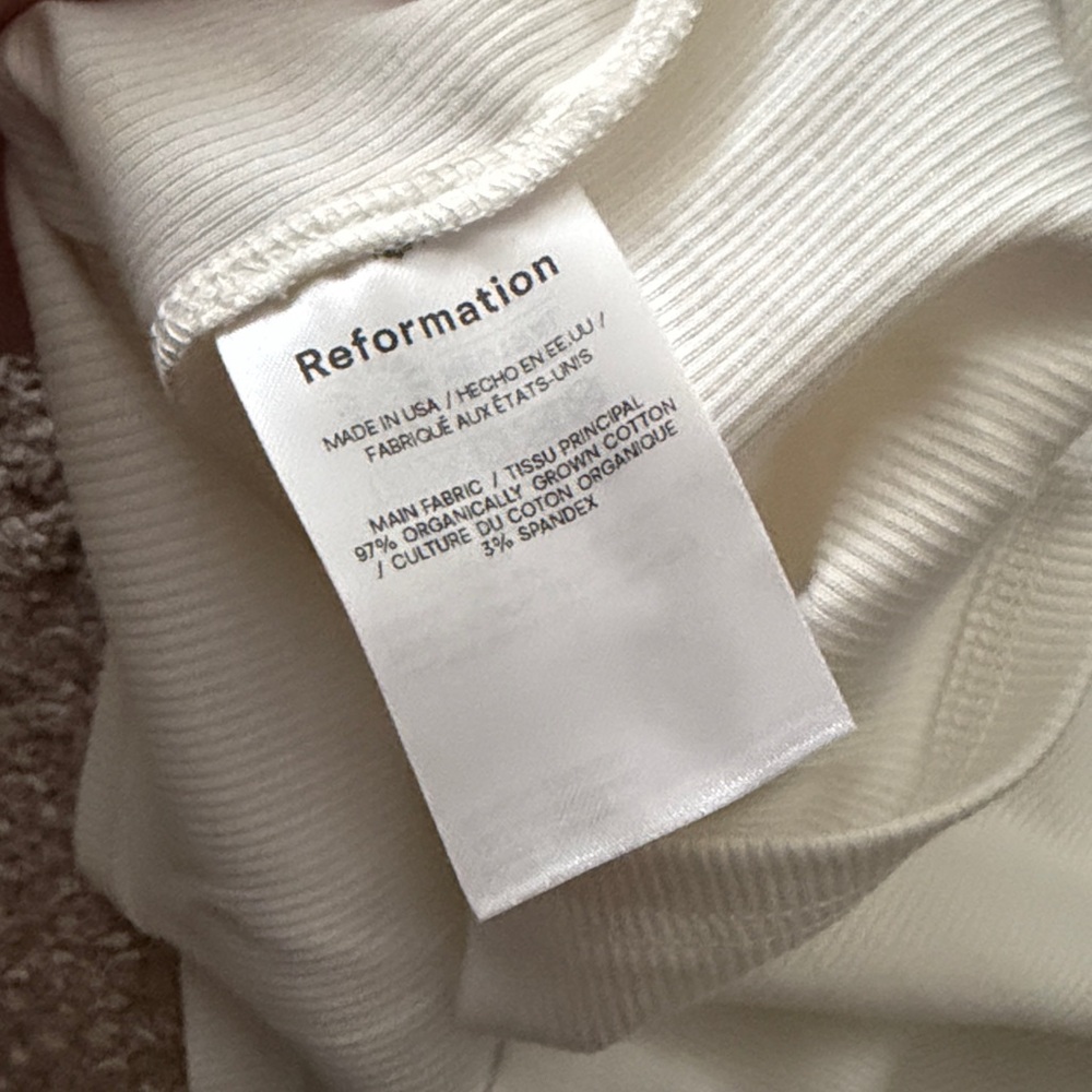 reformation Arnie Tank, White With Black, NWT, size L - Picture 10 of 10